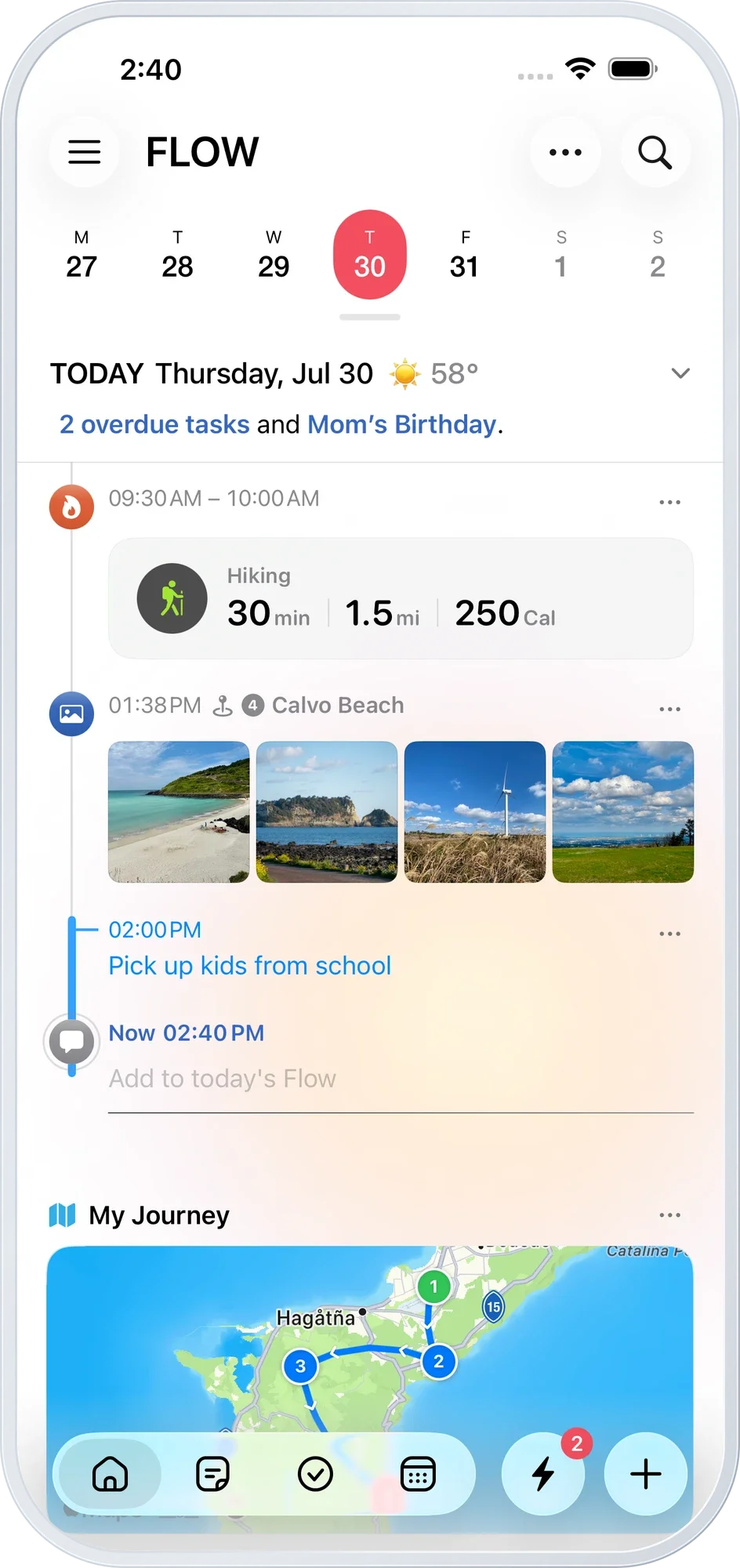 Flow — a day of photos, exercise and events